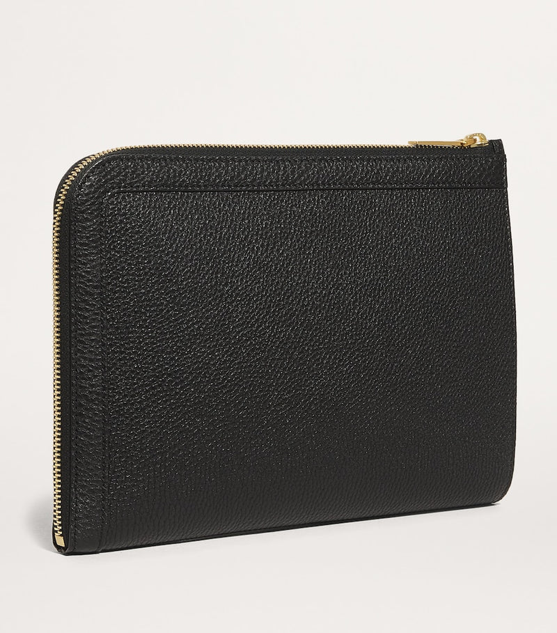 Thom Browne mini leather folio pouch, imported from the UK