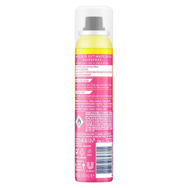 VO5 ultimate hold hairspray 100ml travel size (British brand)