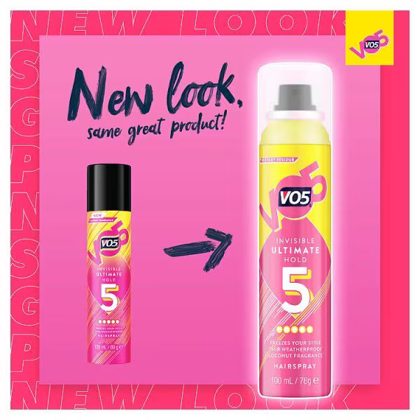 VO5 ultimate hold hairspray 100ml travel size (British brand)