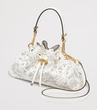 Jimmy Choo small perforated leather cinch shoulder bag - British product