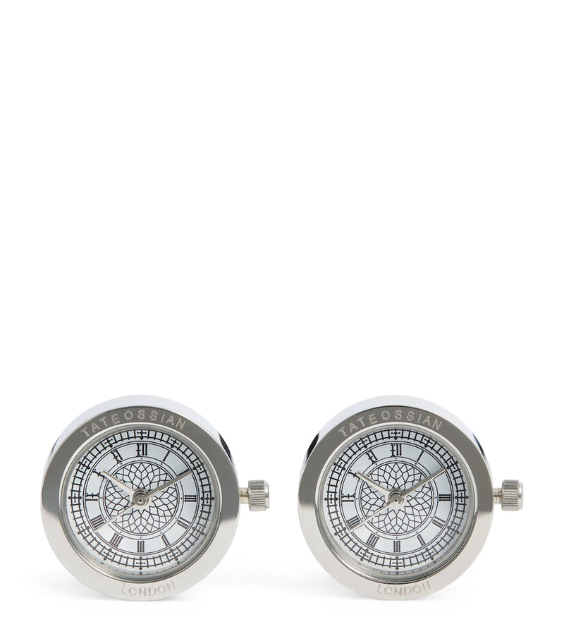 Tateossian Big Ben watch cufflinks with functioning watch, UK version