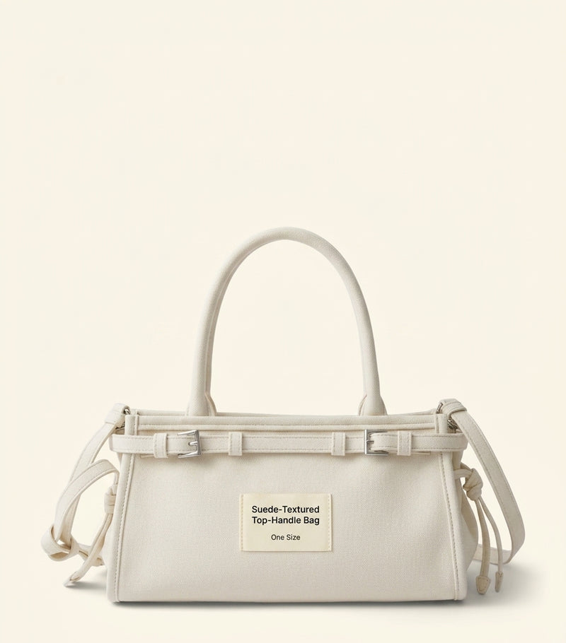 Prada small suede Bonnie top-handle bag, imported from the UK
