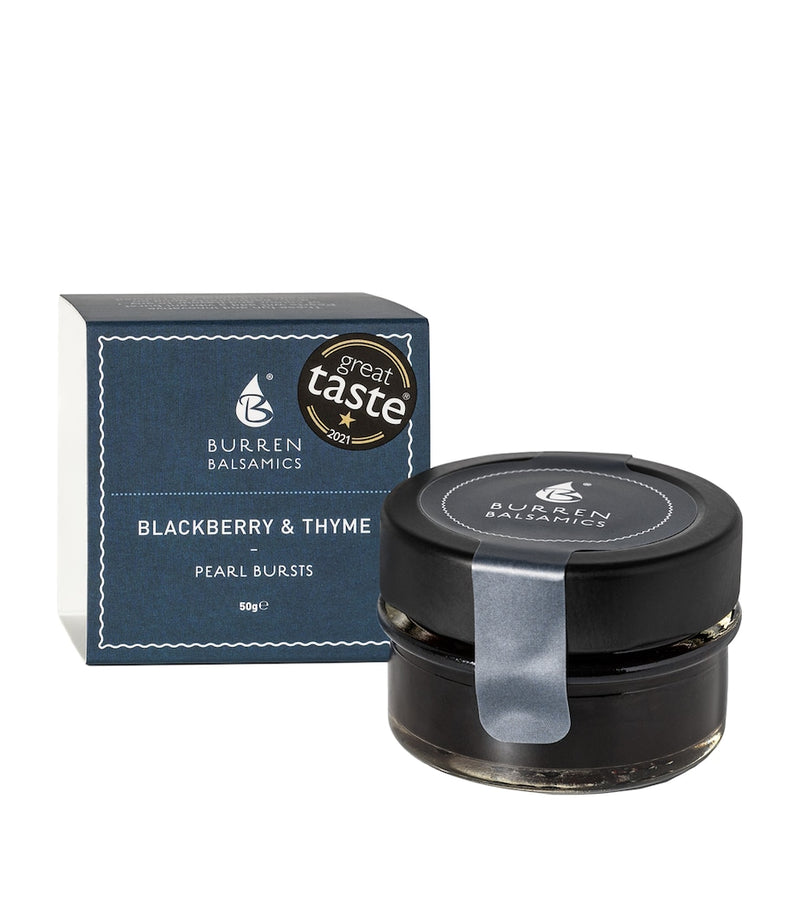 Burren Balsamic blackberry and thyme-infused balsamic vinegar pearl bursts 50g - British product