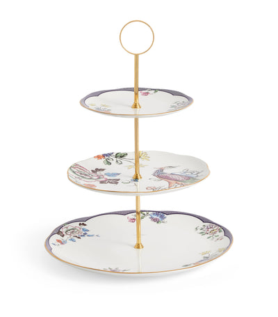 Service à gâteau à 3 étages en porcelaine fine Wedgwood Fortune Harrods - Acheter en ligne chez McGrocer