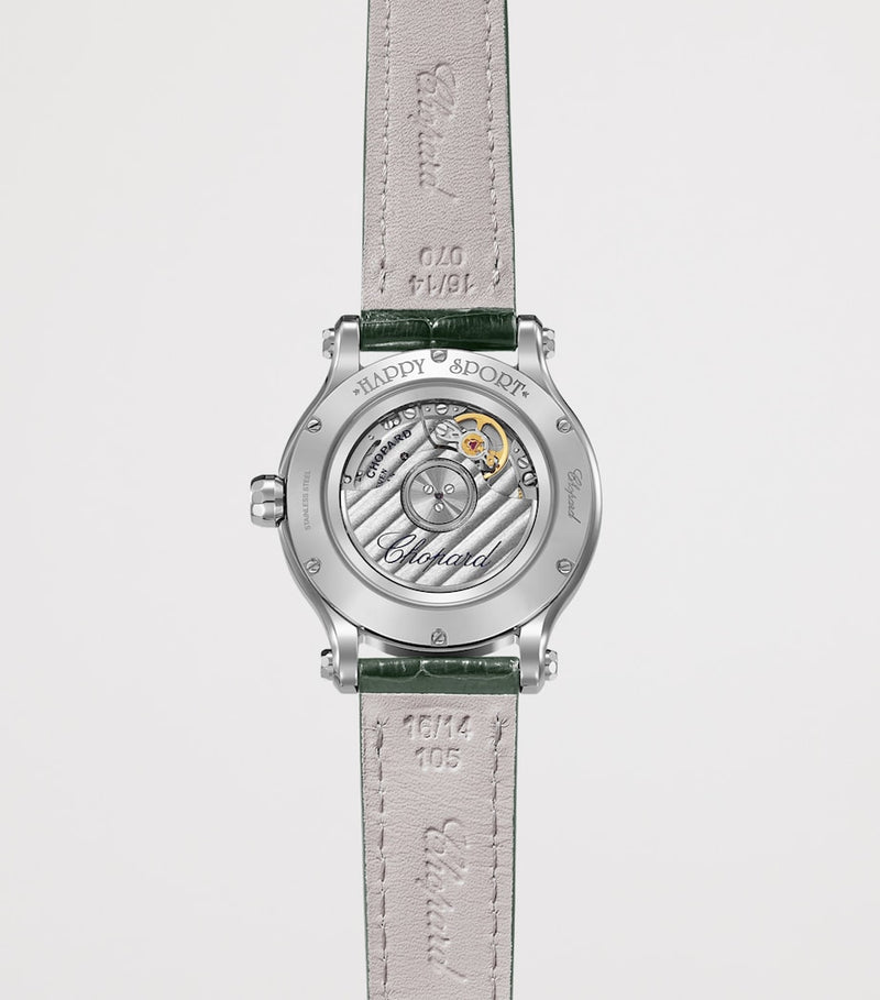 Chopard Happy Sport Lucent Steel and Diamond watch 33mm (British brand)