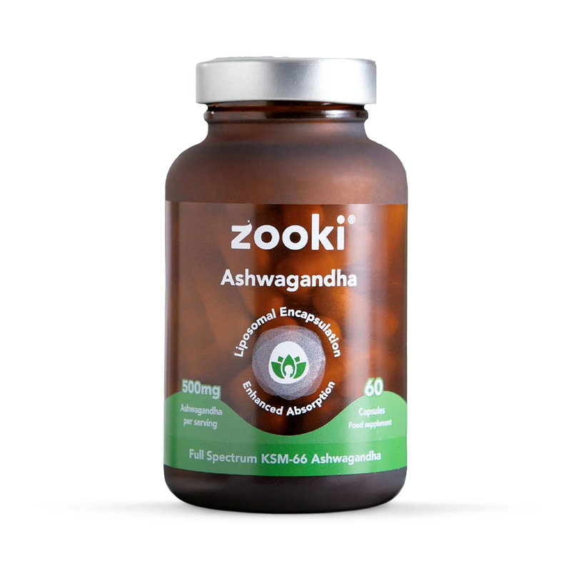 Zooki liposomal ashwagandha KSM-66 500mg 60 capsules - British product