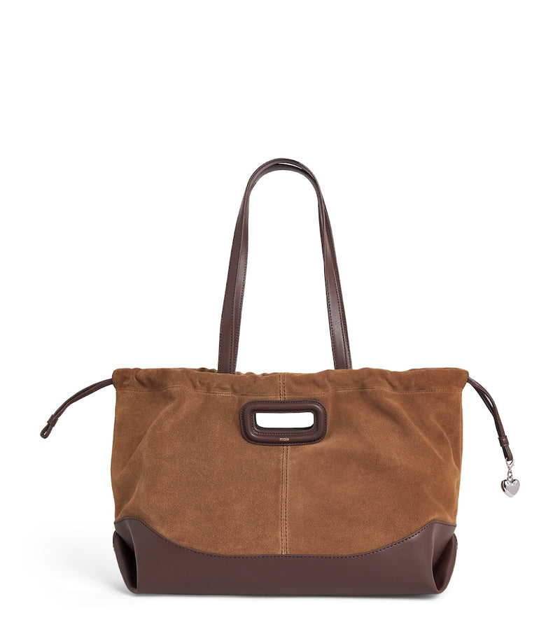 Maje leather and suede Milpi tote bag, imported from the UK
