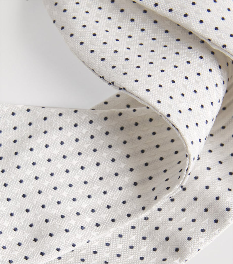 Isaia silk bow tie with polka dot star design, UK version