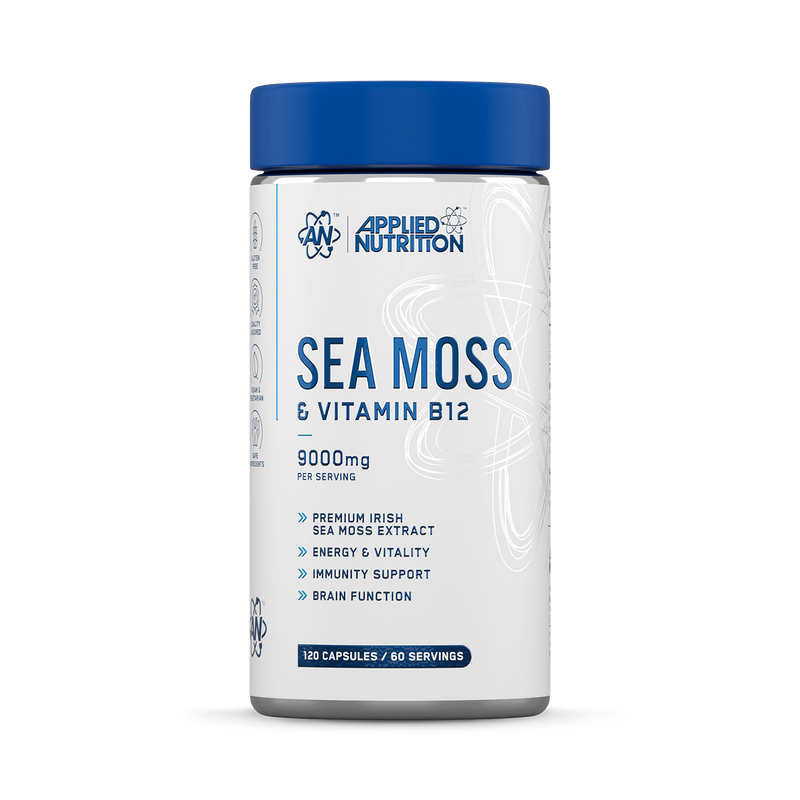 Applied Nutrition Sea Moss with Vitamin B12 capsules 120, imported from the UK