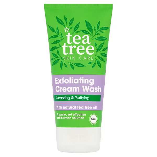 Tea Tree exfoliating cream wash facial cleanser 150ml (British brand)