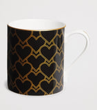 Halcyon Days hearts trellis enamel mug - British product
