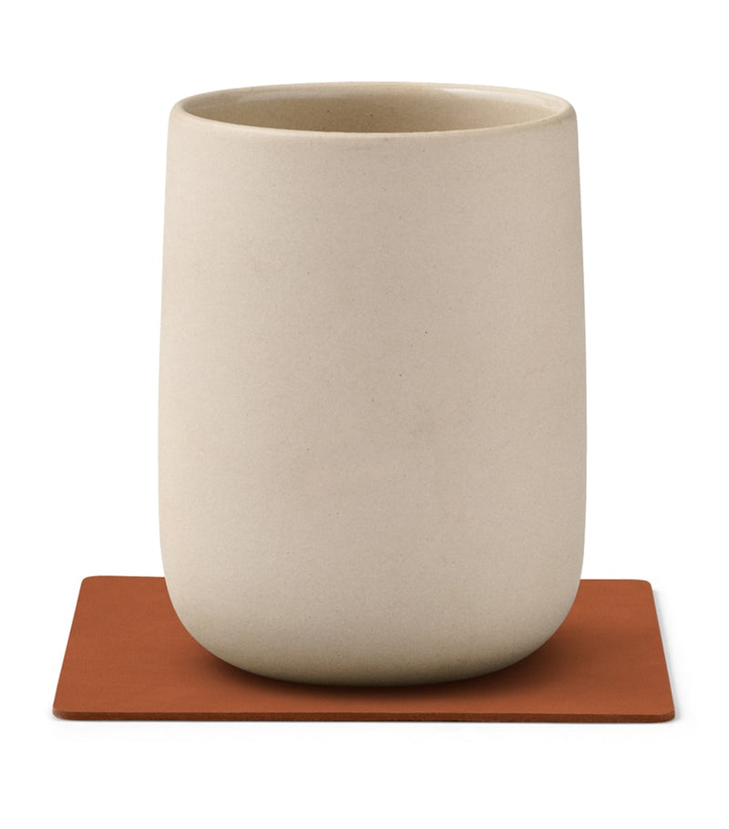 LIND DNA Nupo coasters set of 4 recycled leather - British product
