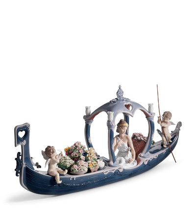 Harrods Lladró Porcelain Gondola of Love Sculptural Ornament- Buy online at McGrocer