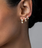 David Morris diamond hoop earring 6mm yellow gold, imported from the UK