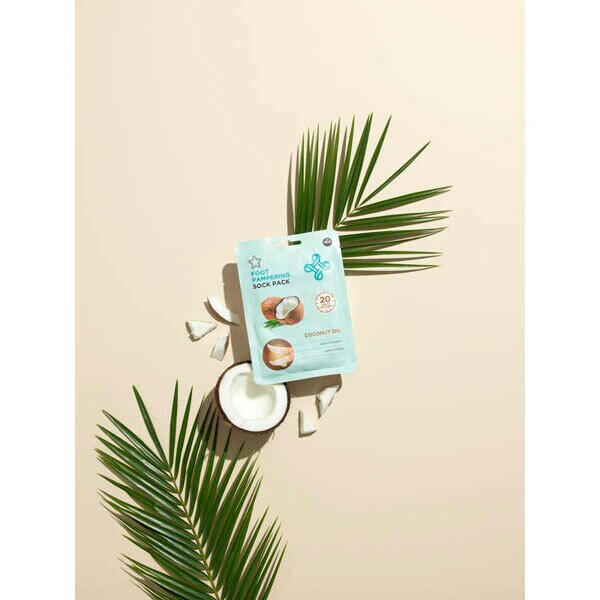 Superdrug Coconut Oil Pampering Foot Mask with Foot Socks GOODS Superdrug