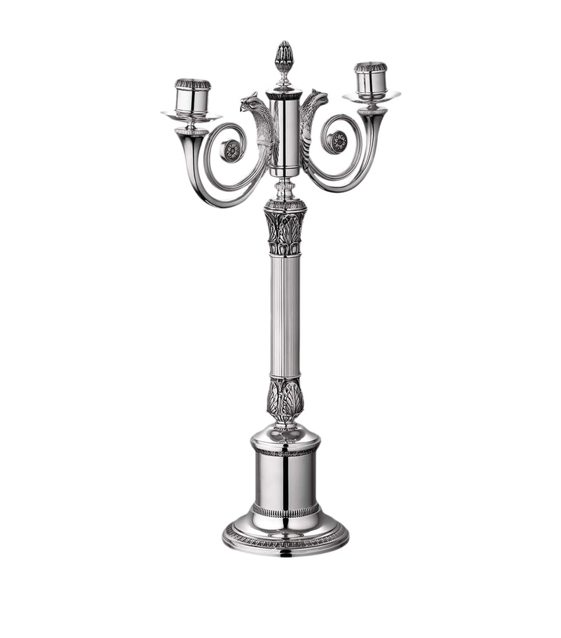 Christofle silver-plated Malmaison candelabra - British product