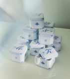 Royal Copenhagen porcelain Alphabet bonbonniere, UK version