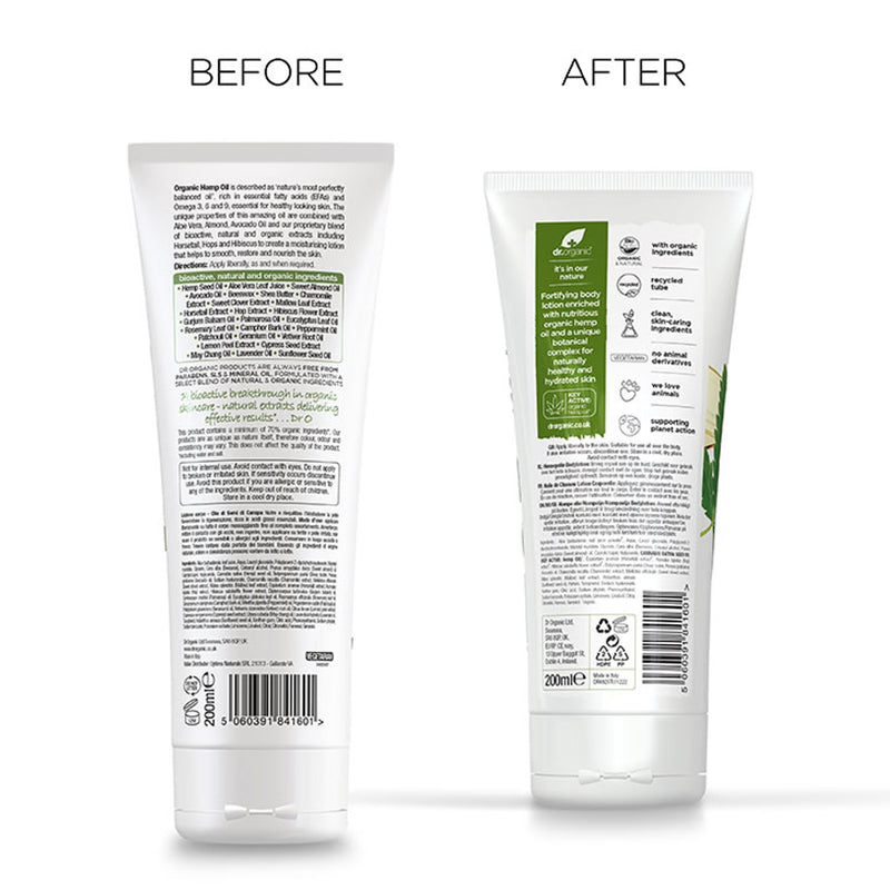 Dr Organic hemp oil body lotion 200ml - British product