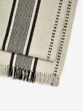 Natural woven cotton table runner black pattern 220x40cm (British brand)