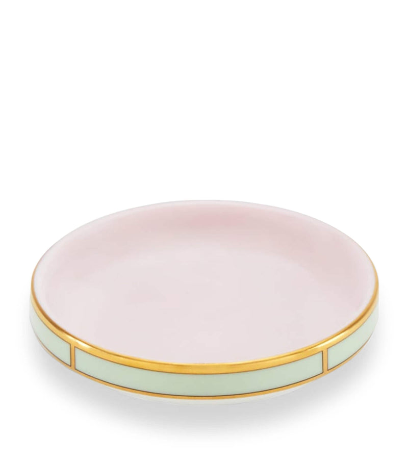 GINORI 1735 porcelain butter dish Rosa 10cm, UK version