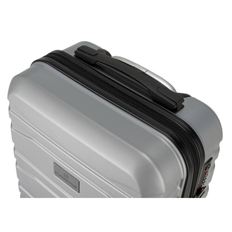 Featherstone 8 wheel hard cabin suitcase silver, imported from the UK