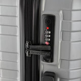 Featherstone 8 wheel hard cabin suitcase silver, imported from the UK