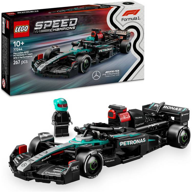 LEGO Speed Champions Mercedes-AMG F1 race car toy, imported from the UK