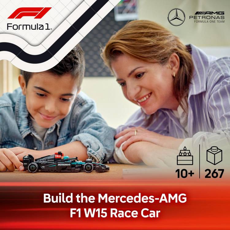 LEGO Speed Champions Mercedes-AMG F1 race car toy, imported from the UK