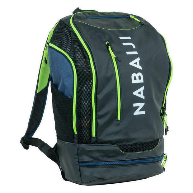 Decathlon swimming backpack 27 litres black yellow, UK version