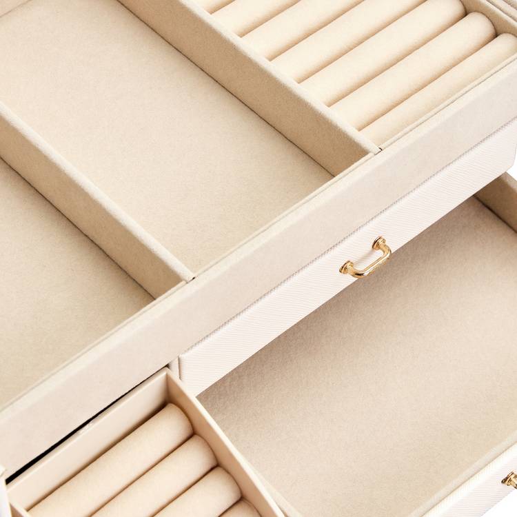 Argos Home large cream jewellery box with 3 drawers, UK version