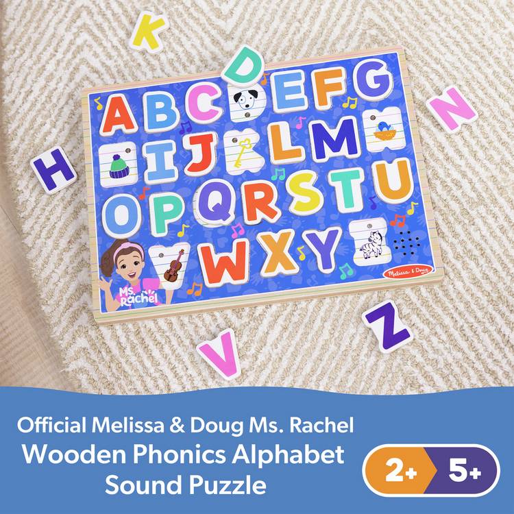 Melissa & Doug Ms. Rachel wooden alphabet puzzle 26-piece (British brand)
