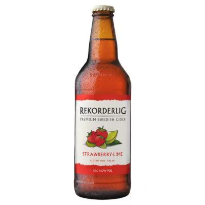Rekorderlig Strawberry Lime fruit cider 500ml, imported from the UK