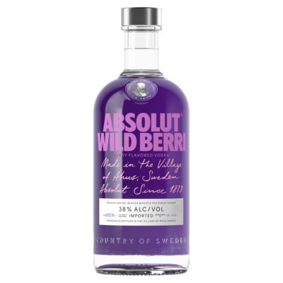Absolut Wild Berri flavoured vodka 70cl, imported from the UK