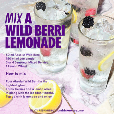 Absolut Wild Berri flavoured vodka 70cl, imported from the UK