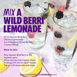 Absolut Wild Berri flavoured vodka 70cl, imported from the UK