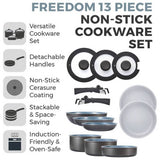 Tower 13 piece aluminium pan set grey - British product