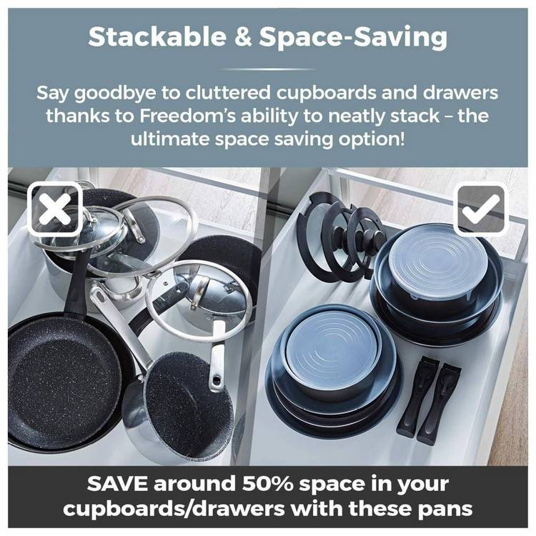 Tower 13 piece aluminium pan set grey - British product