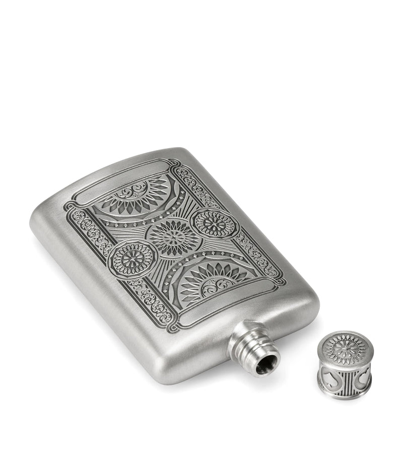 Royal Selangor pewter Ace hip flask 140ml, imported from the UK