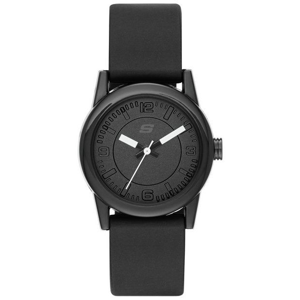 Skechers Rosecrans black silicone strap watch, UK version