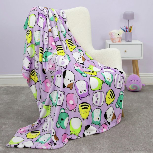 Squishmallows fleece throw lilac 100x150cm, imported from the UK