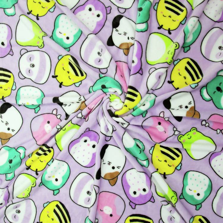 Squishmallows fleece throw lilac 100x150cm, imported from the UK