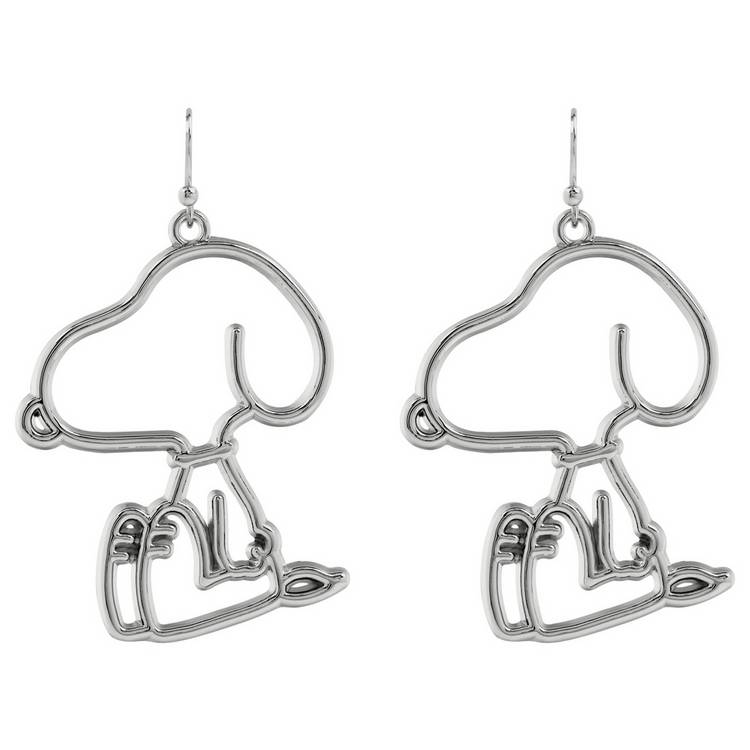Peanuts Snoopy drop earrings silver plated (British brand)