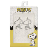Peanuts Snoopy drop earrings silver plated (British brand)