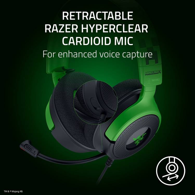 Razer Kraken V4 X Minecraft gaming headset, UK version