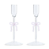 Argos Home glass bow taper candle holders set of 2 23cm (British brand)