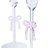 Argos Home glass bow taper candle holders set of 2 23cm (British brand)