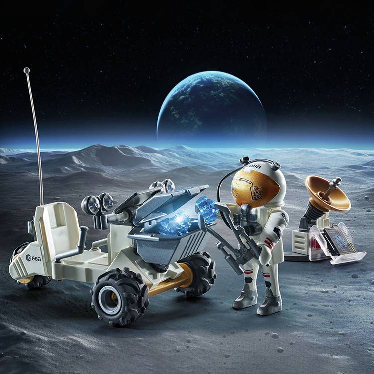 Playmobil Space Mission playset with lunar vehicle and station - British product