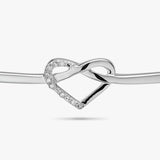 Revere sterling silver diamond heart knot bangle - British product