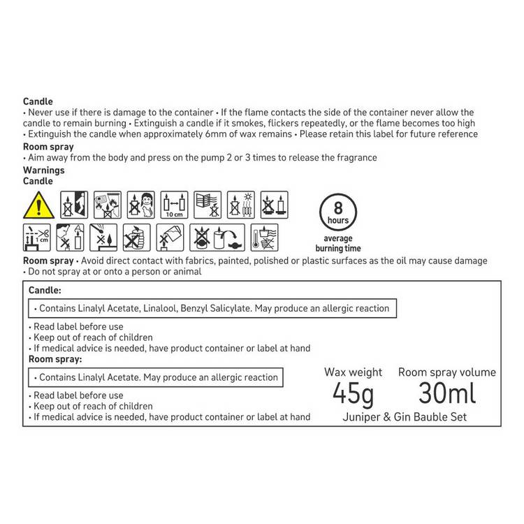 Habitat Juniper Gin candle and room spray set (British brand)