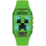 Minecraft kids green digital watch with silicone strap (British brand)